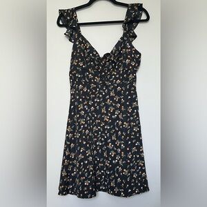 Shein black sleeveless floral dress-Size Medium